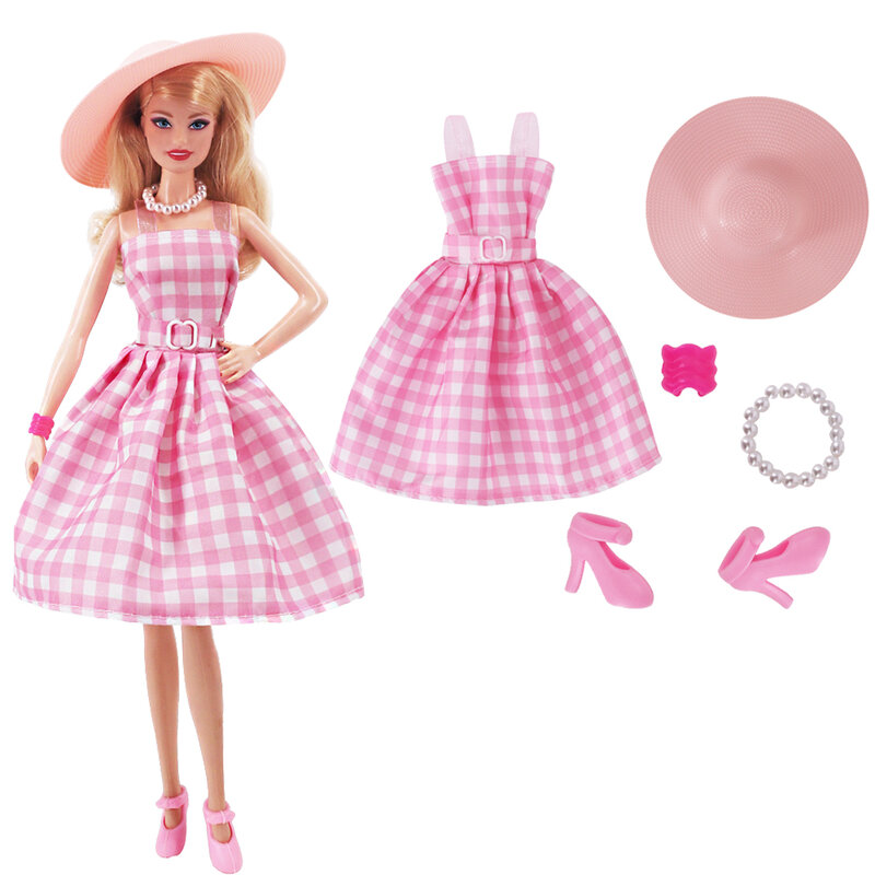 Gaun malam boneka cantik Longuette, untuk aksesori pakaian boneka Barbie, mainan untuk anak perempuan, hadiah ulang tahun hadiah Natal