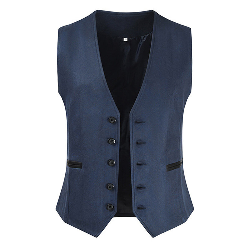 Man Clothes Waistcoat Casual Suit Mens Button Suit Single Breasted Smart Casual Vest Suede Waistcoat Comfy Fashion