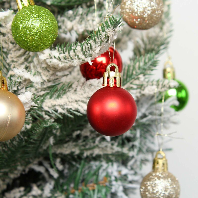 Plástico Christmas Tree Balls Ornamento, Ouro, Vermelho, Rosa, Pingente De Bola, Decoração De Suspensão, Decoração De Natal, 54Pcs, 2023