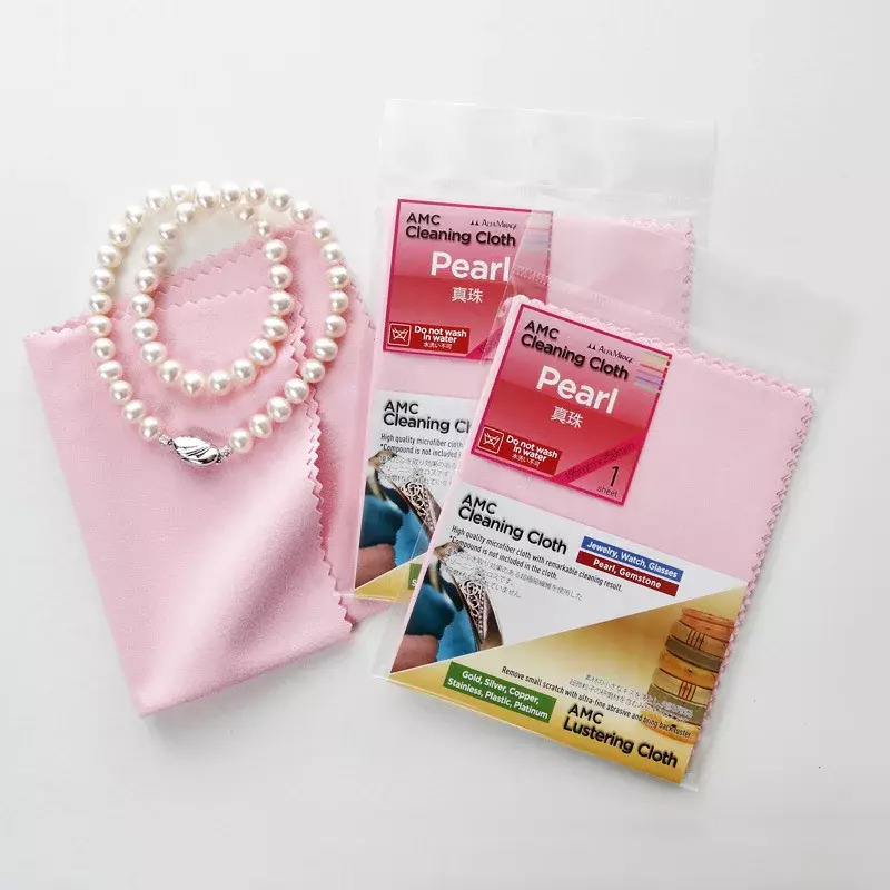 Japan AMC Pearls Cleaning Polishing Cloth 195x250mm 1pcs/pack Pink Ultra-fine Microfiber Polish Lustering Clothes