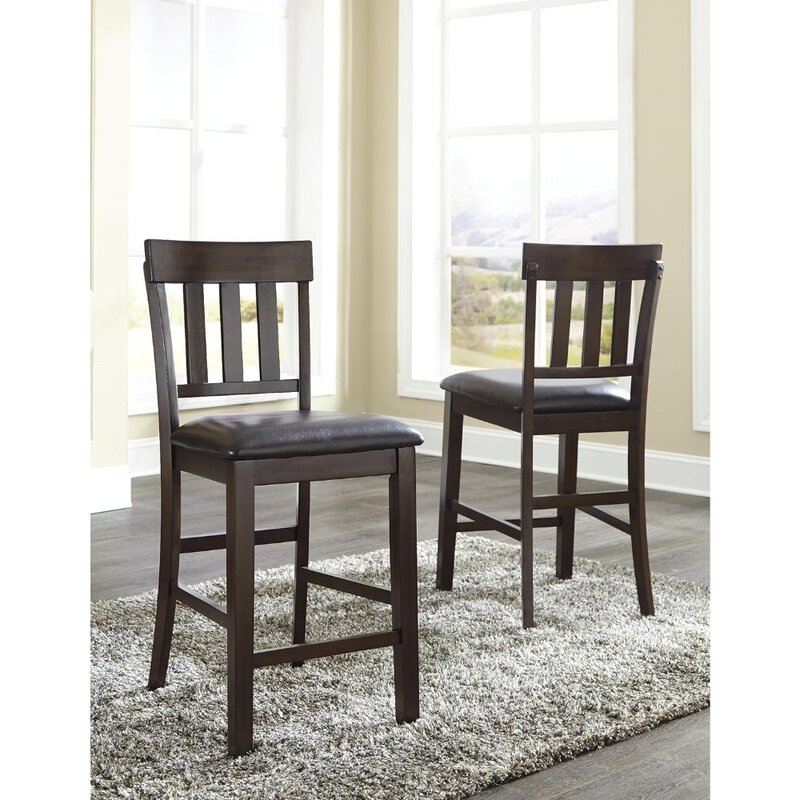 Отличный дизайн от Ashley Haddigan, барный стул с обивкой высотой 24 дюйма, темно-коричневый