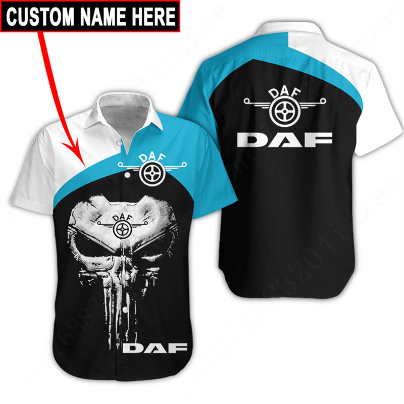 Camiseta DAF extragrande masculina e feminina, cardigã de botão de luxo Harajuku, camisas anime, blusas, roupas unissex casuais