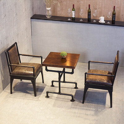 Винтажный коммерческий стол из массива дерева для кофе, завтрака, бара, Обеденная Мебель, обеденный Ресторанный стол со стульями