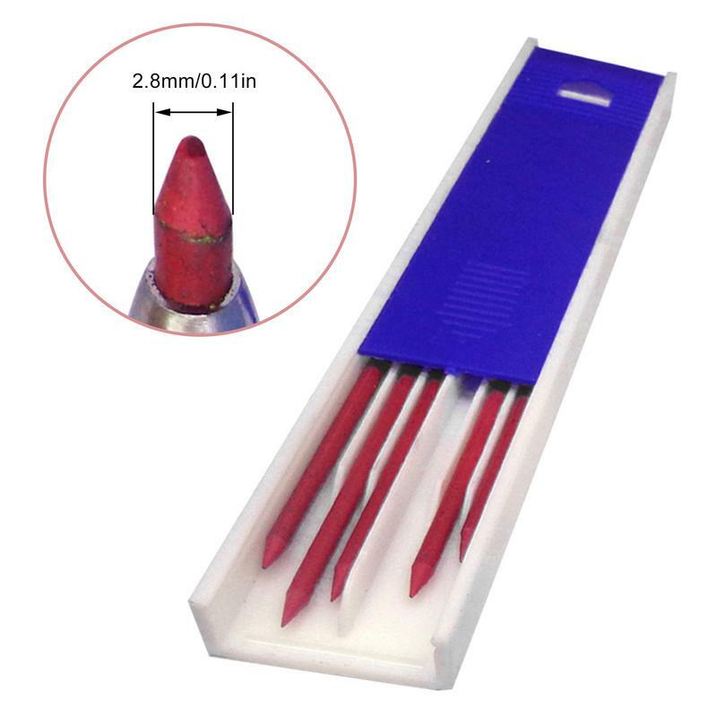 ดินสอแบบแข็งสำหรับช่างไม้แบบเติมในตัวเครื่องเหลาแบบมีรูลึกเครื่องมือดินสอสำหรับงานไม้ช่างไม้3สี