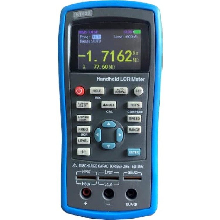 Medidor de inductancia portátil ET433, medidor de capacitancia para medir componentes, precisión 0.2%, pantalla de 5 dígitos