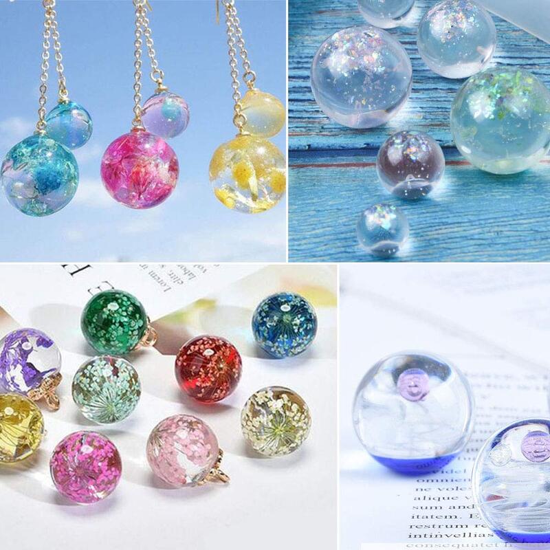 Moule en silicone pour boule ronde en cristal, 6 sphères égales, perles, tiques, moules sphpopularité pour bricolage, collier, bracelet, résine UV, bijoux exécutifs