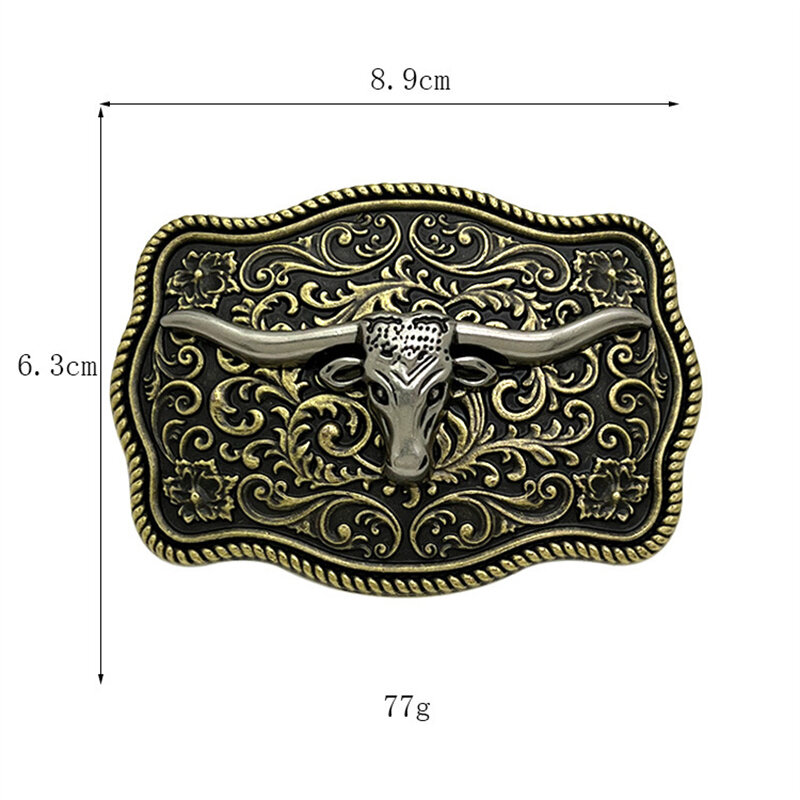 Hebilla de cinturón con patrón de hierba Tang, estilo occidental