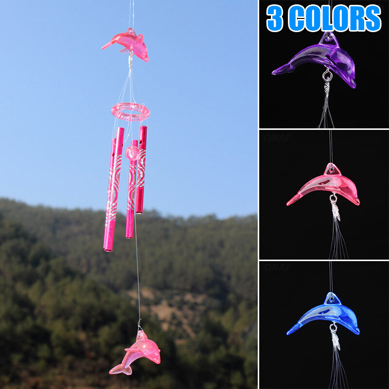 Dolphin Wind Chimes Home Decoration Hanging Wind Chimes For Kids Birthday Gift Christmas Door Garden Blue Crystal Multi Color