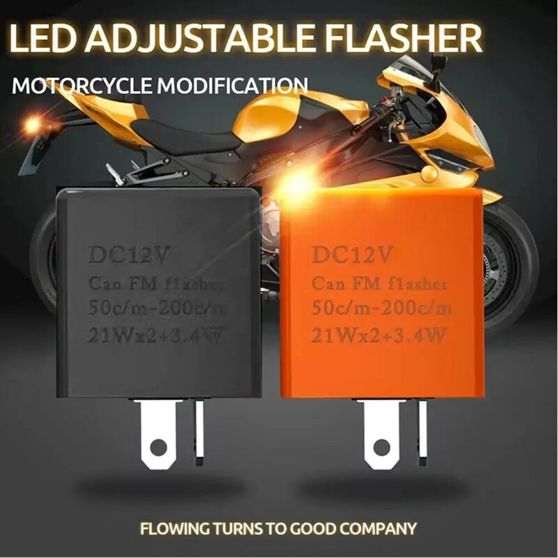 LED Flasher Relé, freqüência ajustável, pisca-pisca, Indicador Relés, Acessórios Da Motocicleta, 2 Pin, 12V, R6x6