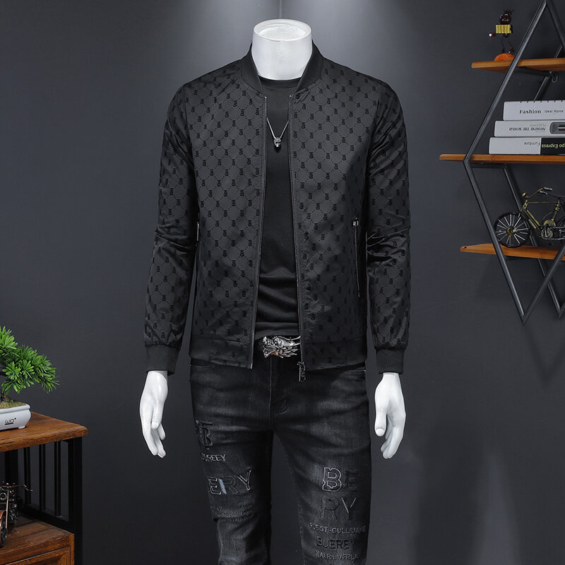 Veste noire personnalisée pour homme, manteaux de marque tendance, créateur unique, coupe couvertes, haute qualité, à la mode, nouveau