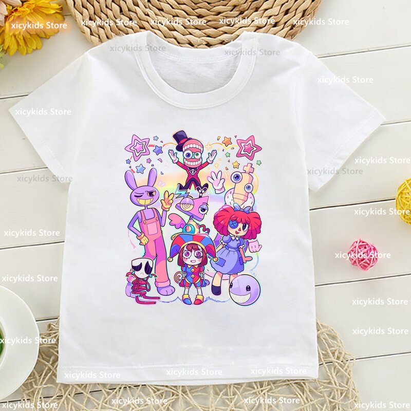 New Boy' t-shirts Video Game The Amazing Digital Circus Cartoon Print Girls' t-shirt Fashion Casual Boys Girls Unisex Clothes