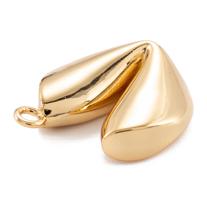 10pcs Brass Fortune Cookie Charms Pendants Long-Lasting Plated For Jewelry Making DIY Necklace Bracelet Accessories 17x15x5.5mm
