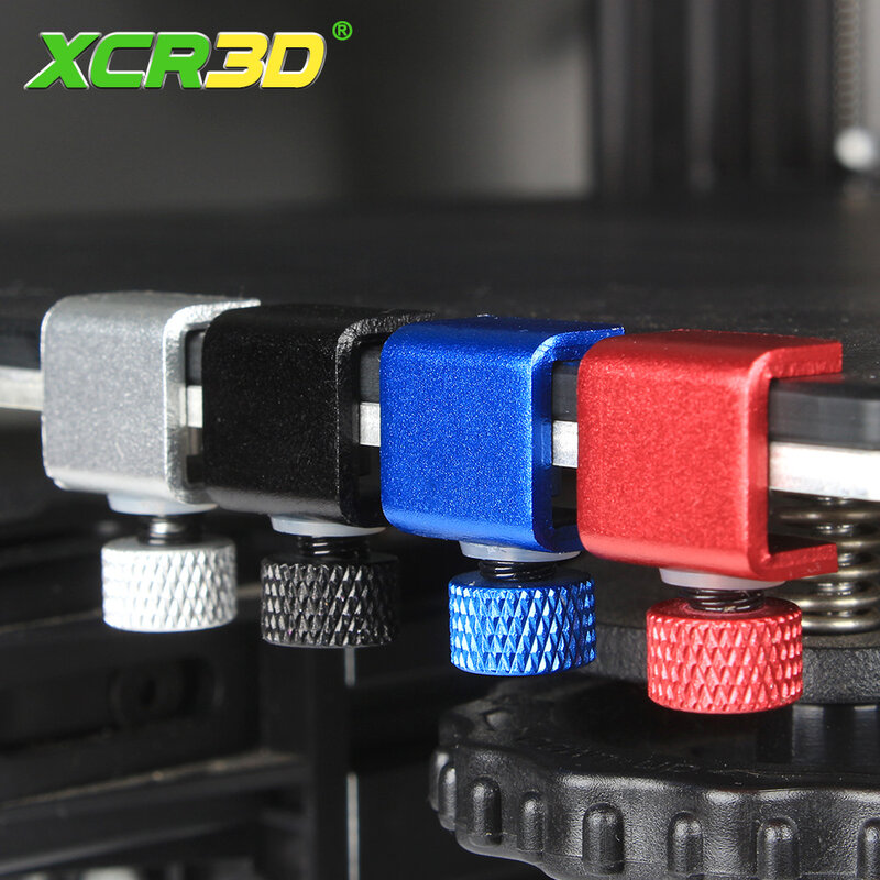 XCR3D 2Pcs 3D เครื่องพิมพ์อะไหล่แผ่น Clamp คลิปสร้างแพลตฟอร์มเตียงอุ่น Retainer Hotbed ปรับคลิปถาวรสำหรับ ender 3