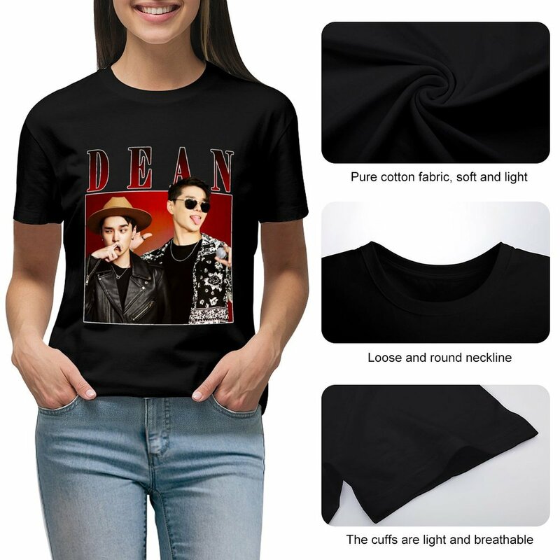 Maglietta Dean maglietta con stampa animalier per ragazze abbigliamento estetico magliette oversize per donna
