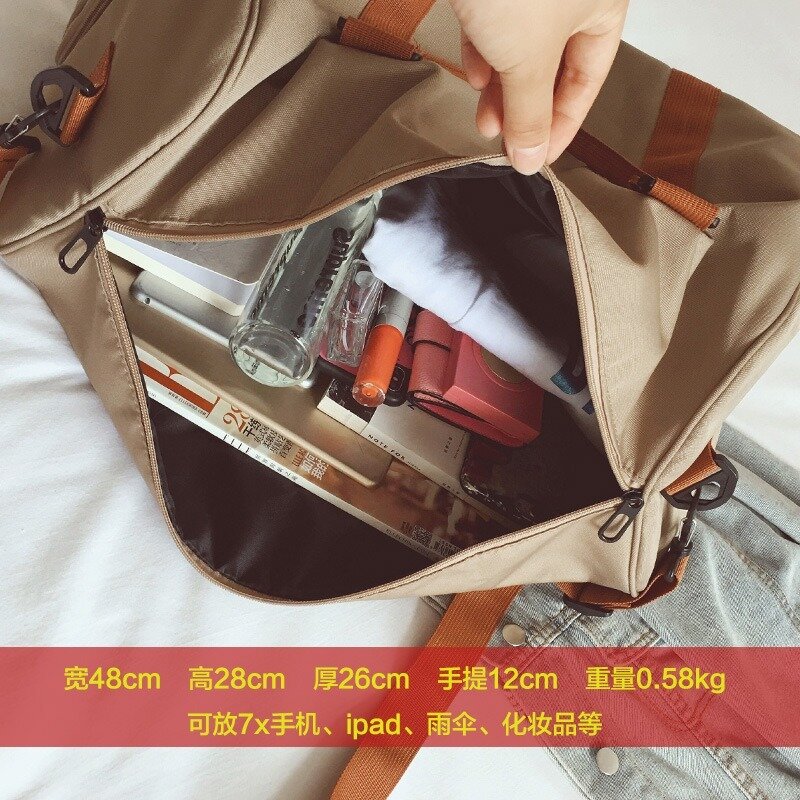Crossbody قماش حقيبة الكتف للرجال والنساء ، الرياضة السفر تحمل على حقيبة يد الأمتعة ، سعة كبيرة حمل الحقائب مع محفظة الأحذية ، والأزياء