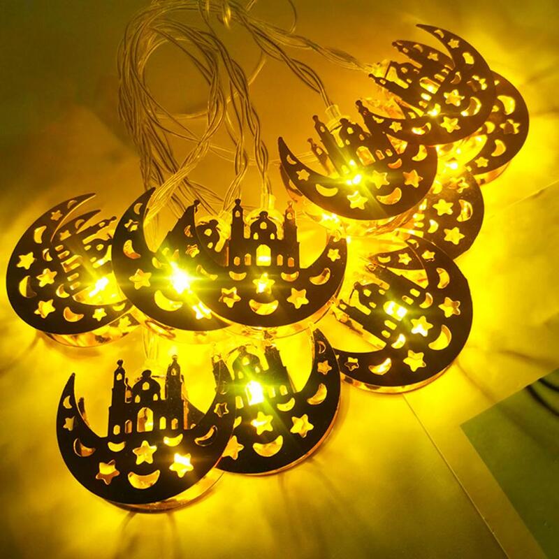 Lampu tali Led hemat energi, lampu senar Lebaran Ramadan, lampu pesta bentuk ornamen dengan lampu Peri sangat terang untuk daya rendah