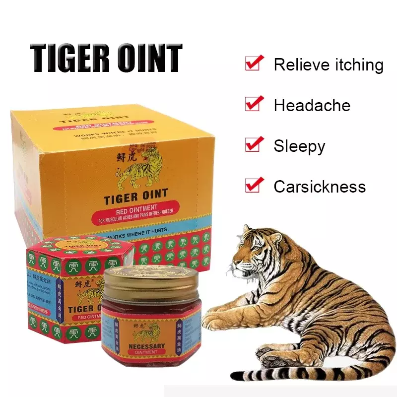 1PC balsamo di tigre unguento oli essenziali eliminazione delle zanzare mal di testa freddo vertigini deodorante per ambienti solido cerotto per massaggio del corpo