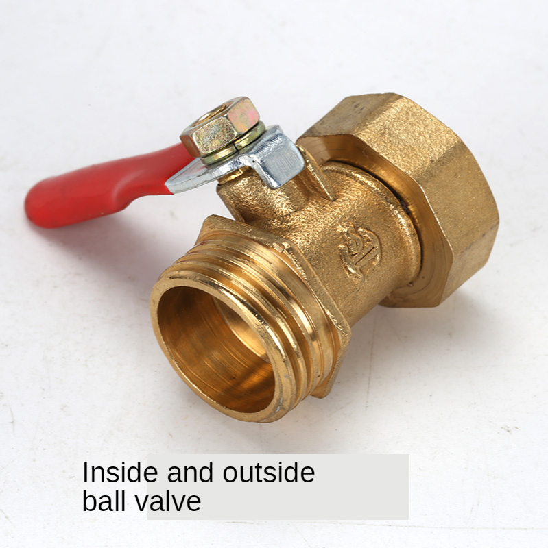 Válvula de bola pequeña de latón, rosca hembra/macho, Conector de válvula de latón, junta de cobre, adaptador de acoplador de montaje, 1/8 ", 1/4", 3/8 ", 1/2"