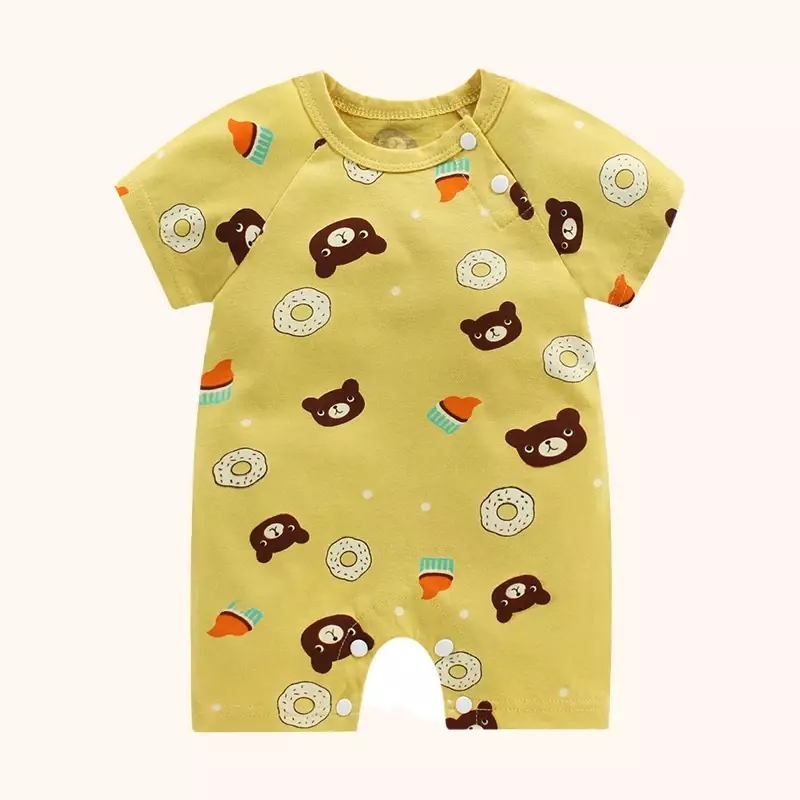 Ubrania dla noworodka chłopiec dziewczynka ubrania dla niemowląt bawełniane ubranko lato pajacyk dziecięcy z krótkim rękawem bielizna nocna dla niemowląt