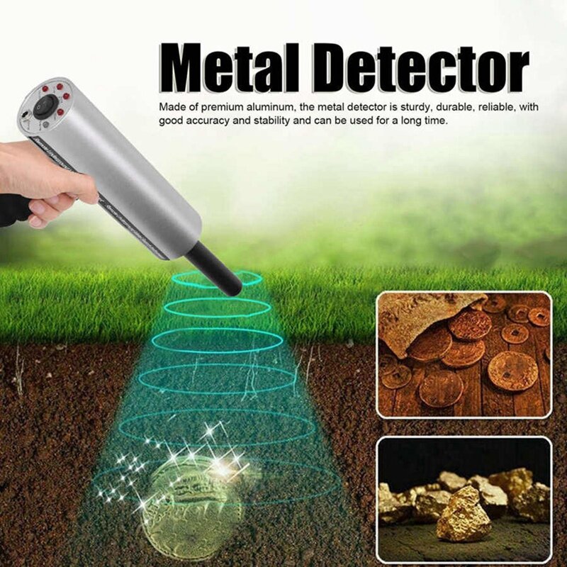Handheld Gold Detector Locator Handheld Rechargeable Gold Search Detector Underground Treasure Tracker For Gold Silver EU Plug