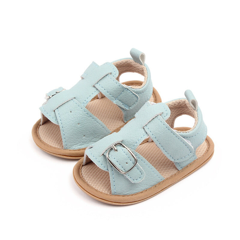 3-18 mesi sandali estivi per neonati morbidi tinta unita scarpe per neonate con fibbia culla scarpe per bambini primi camminatori scarpe per bambini