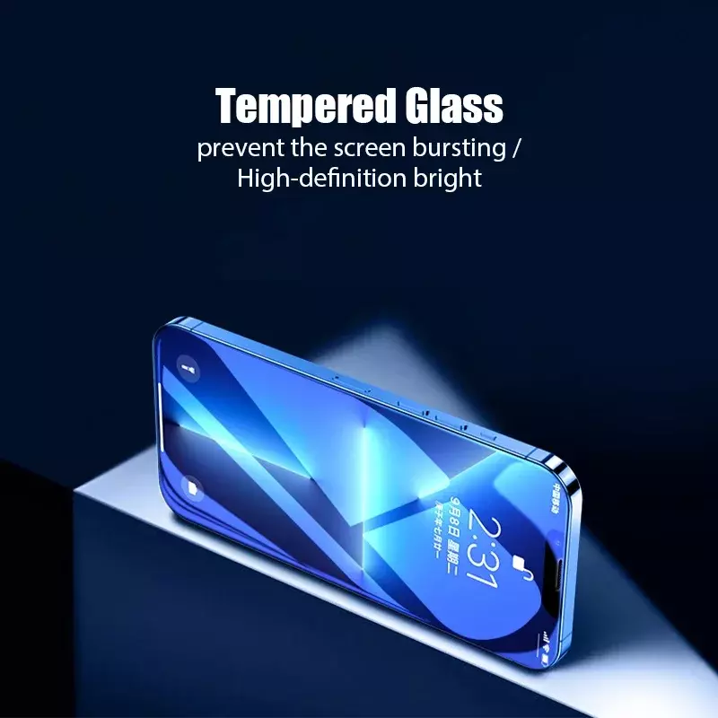 5PCS Tempered Glass For iPhone 14 13 15 12 11 Pro Max 13 12 Mini Screen Protector for iPhone 15 14 Plus XR XS Max SE 2020 Glass