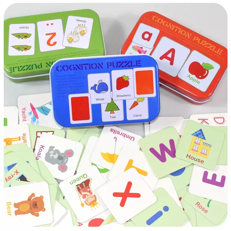 Montessori Cognitive Cards Puzzle Toy para Crianças, Ultimate Baby, Entusiastas do Carro, Desbloquear, Sem Limites, Habilidade de Aprendizagem