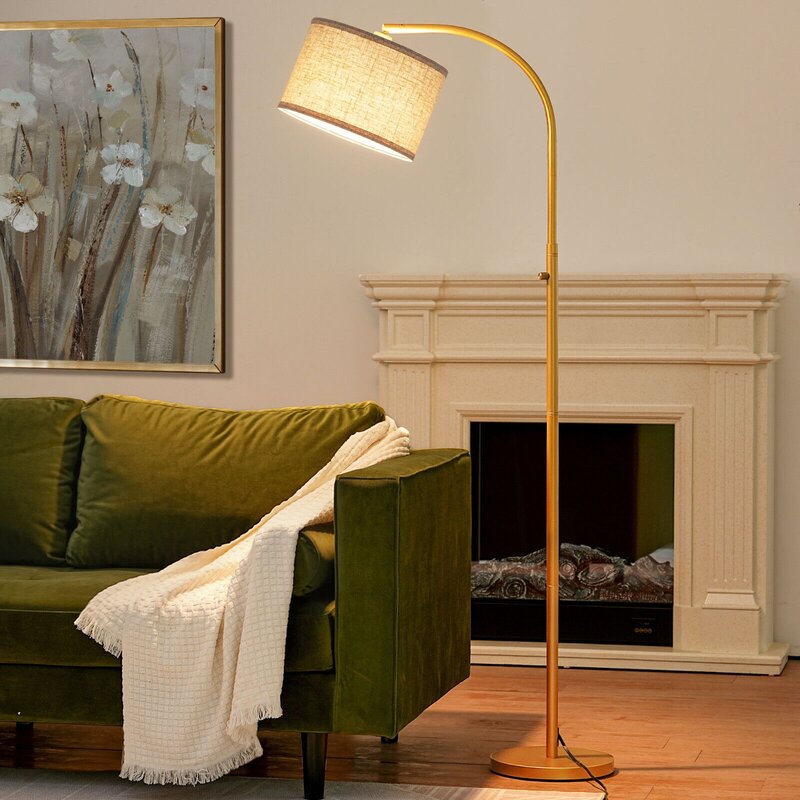 DEWENWILS Dimmable Arch Floor Lamp, Adjustable Line Shade, Rotary Switch,-
