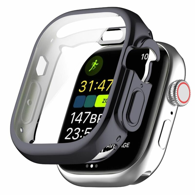เคสเคส TPU เต็มรูปแบบสายนาฬิกาป้องกันหน้าจออัจฉริยะอุปกรณ์เสริมกันกระแทกเปลือกป้องกันสำหรับ Apple Watch สมาร์ทวอท์ชพิเศษ49มม.
