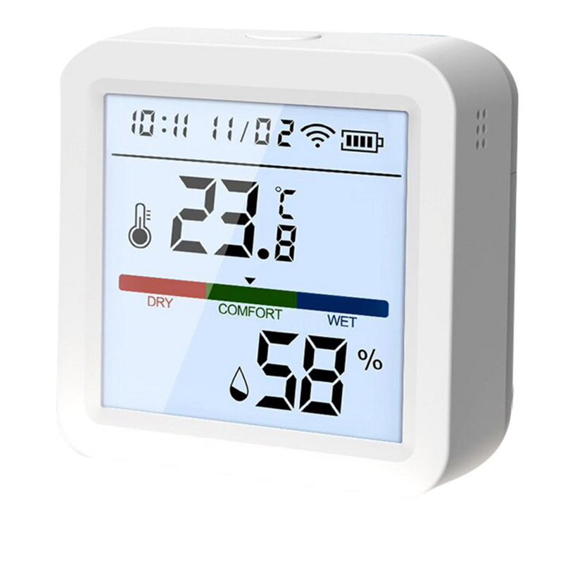 Sensor de temperatura y humedad con WiFi, higrómetro con retroiluminación, termómetro, compatible con Alexa y Google Home, Tuya Smart Life