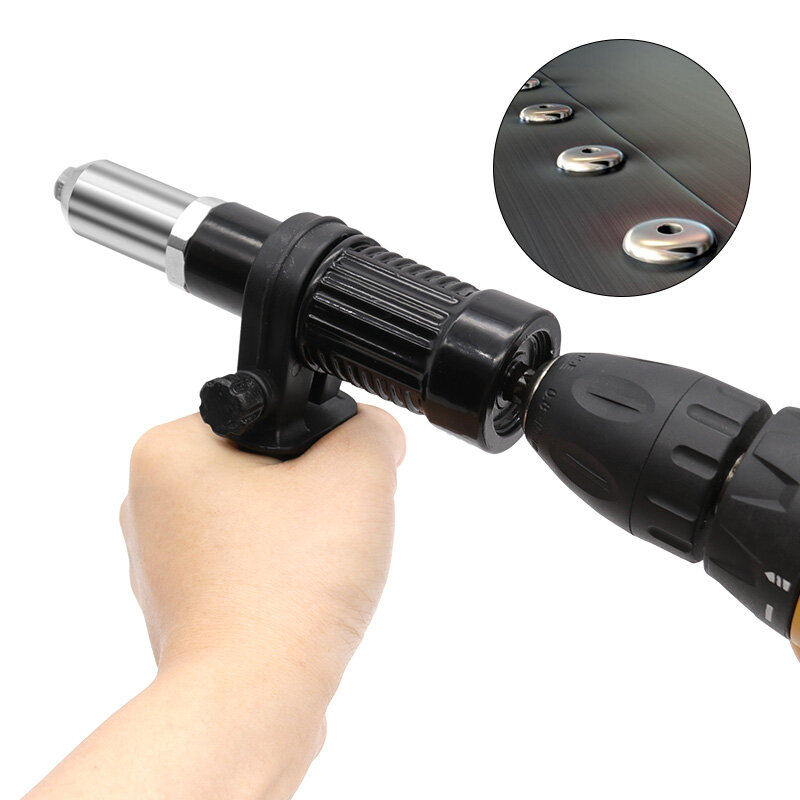 Electric Riveting Gun Adapter 2.4mm-4.8mm Rivet Nut Gun Drill Bit Nozzle Cordless Conversion Connector Power Tools