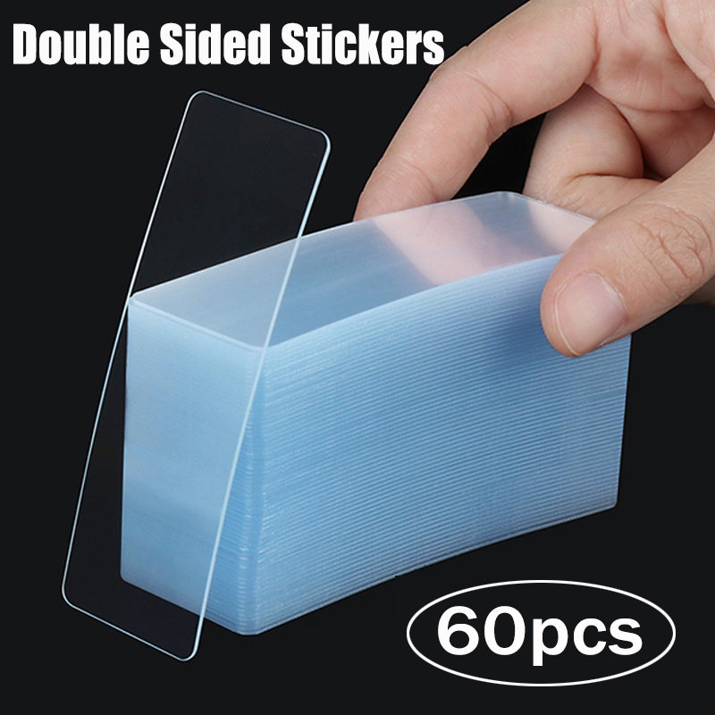 Cinta adhesiva transparente de doble cara, cintas de adhesión fuerte que no dejan marcas, fáciles de cortar, cintas de doble cara de alto adhesivo