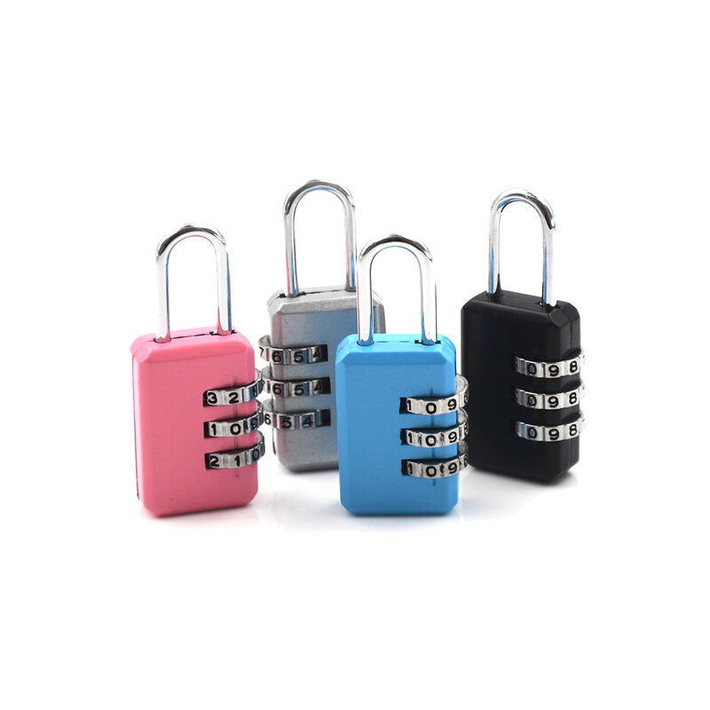 Zinc Alloy Cadeado Combination Lock, gancho fino, Mini, mochila, mochila, mochila, garrafa, mochila, pequeno
