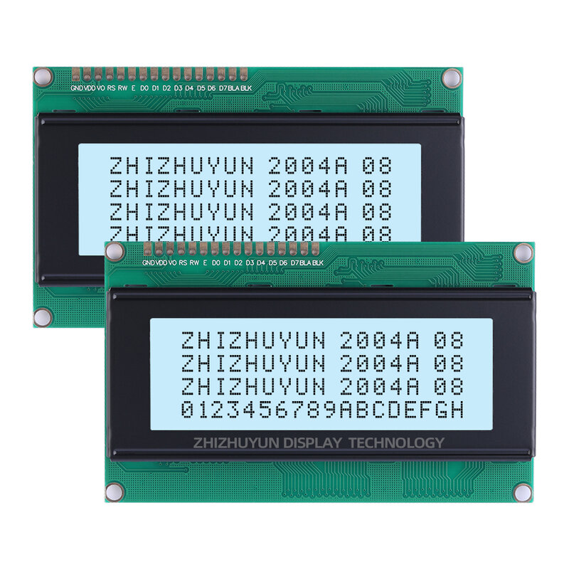 Écran LCD Rick vert émeraude avec caractères noirs, technologie d'affichage, tension 5V, contrôleur 3.3V, SPLC780D, 2004A
