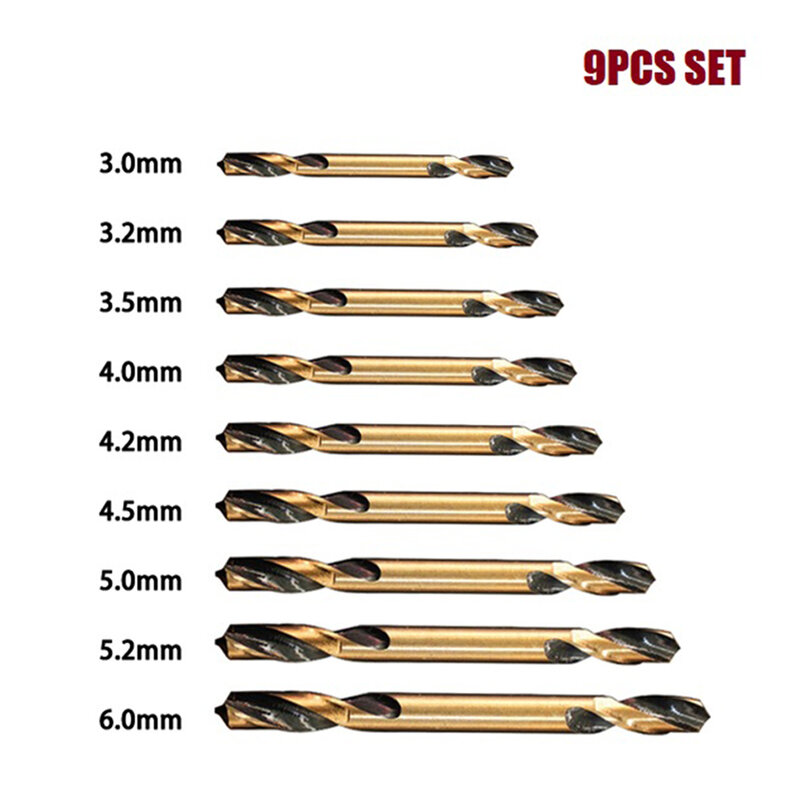 Upgrade Your Drilling Equipment with 9pcs HSS Double Headed Auger Drill Bits for Stainless Steel Iron and More