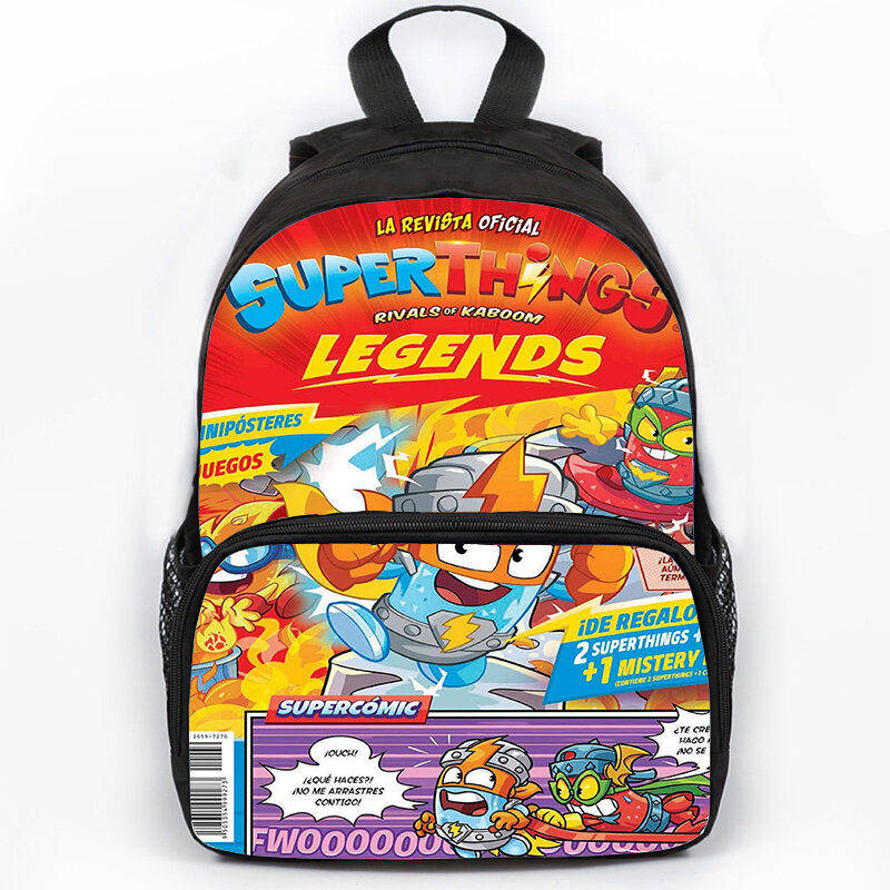 Mochila con estampado de Superthings para niños y niñas, morral escolar con dibujos animados, bolsa para ordenador portátil