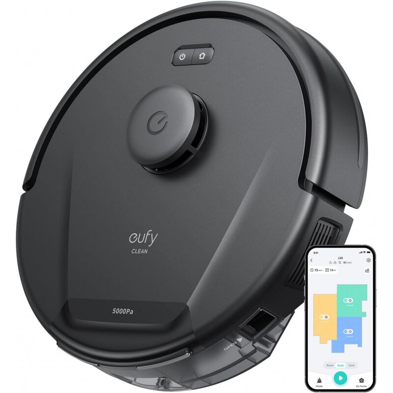 eufy L60 Robot Vacuum, Ultra Strong 5,000 Pa Suction, iPath Laser Navigation, for Deep Floor Cleaning, Ideal for Hair, Hard Floo