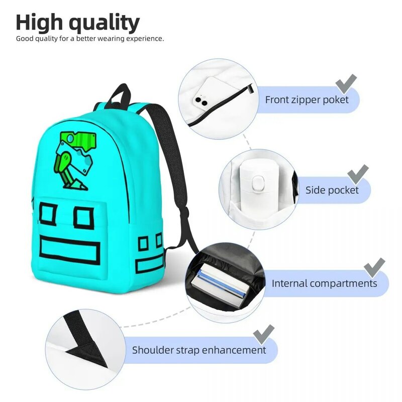 Cube Geometry Gaming Dash mochila para niño y niña, mochila escolar para estudiantes, mochila de día para preescolar, bolsa deportiva para jardín de infantes