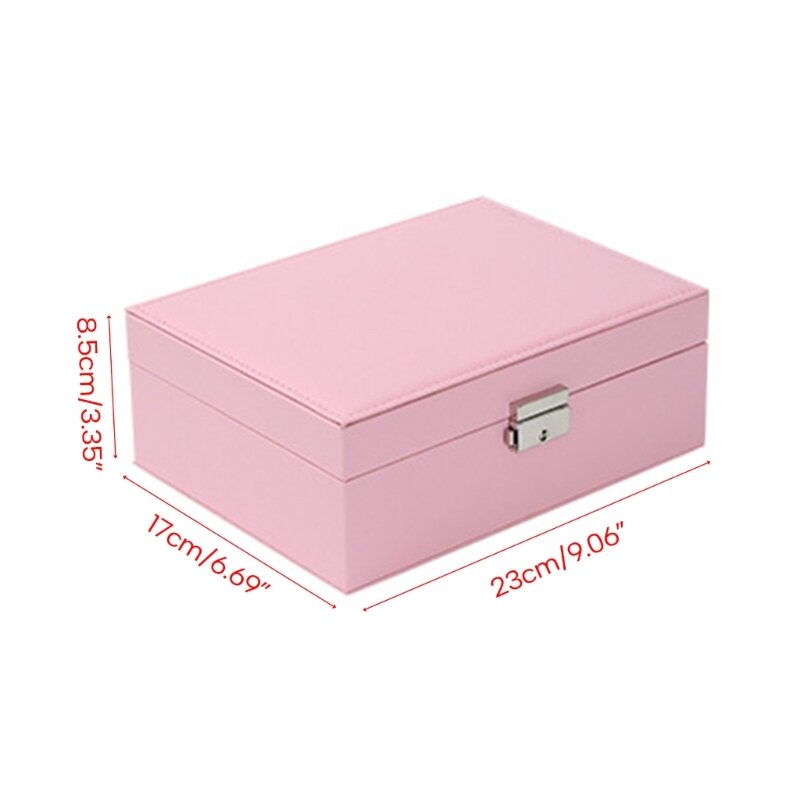 Lockable Jewelry Double Layer PU Leather Jewelry Box Women Jewelry Organizers Perfect for Storage and Gifting