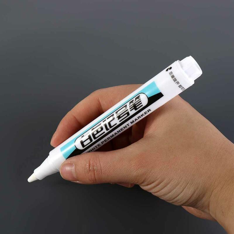 방수 백색 영구 페인트 펜, 바래기 쉬움, 부드러운 쓰기, 흰색 마커 펜, 더러움 없는 손, 0.7mm, 1.0mm,. 2.5mm