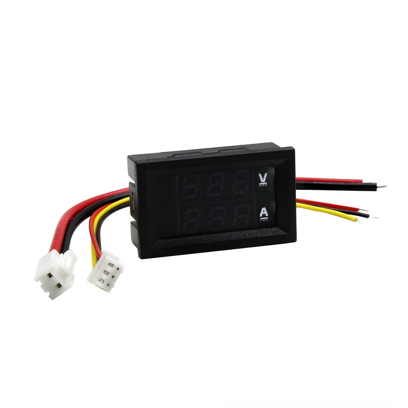 Voltmètre numérique, ampèremètre à double affichage, courant et voltmètre numérique, DC 0-100V 1A 10A 50A 100A, 0.28 pouces, LED rouge bleu