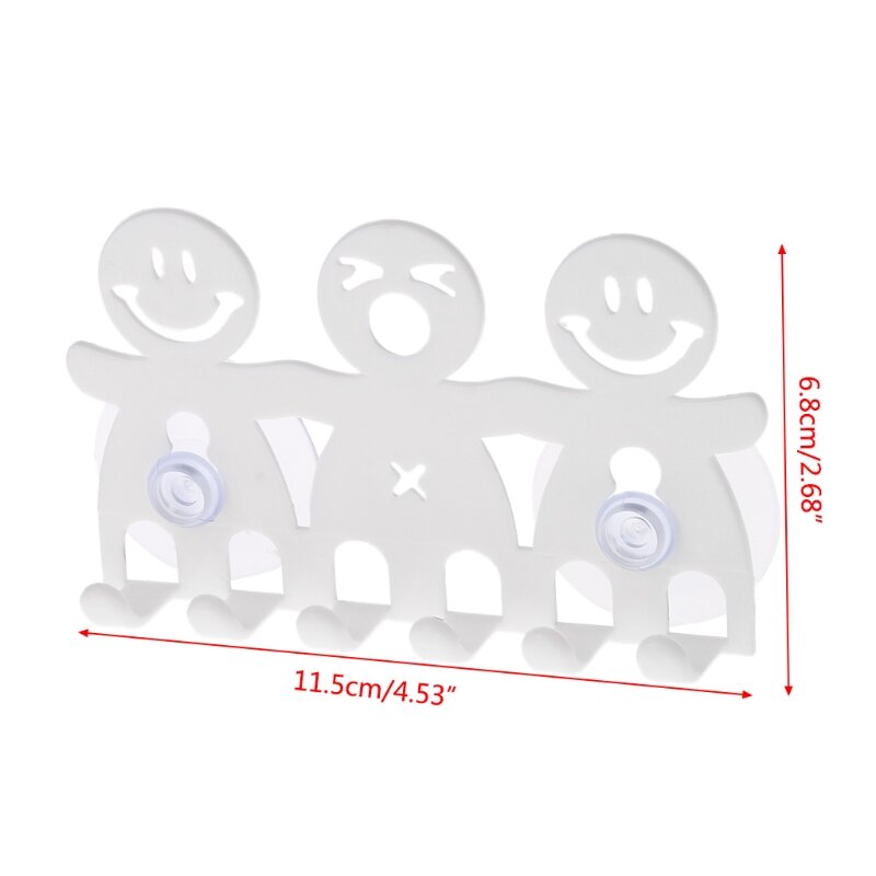 1Pc Toothbrush Holder Wall Mounted Suction Cup 5 Position Cute Cartoon Smile Bathroom Sets Bathroom Accessories