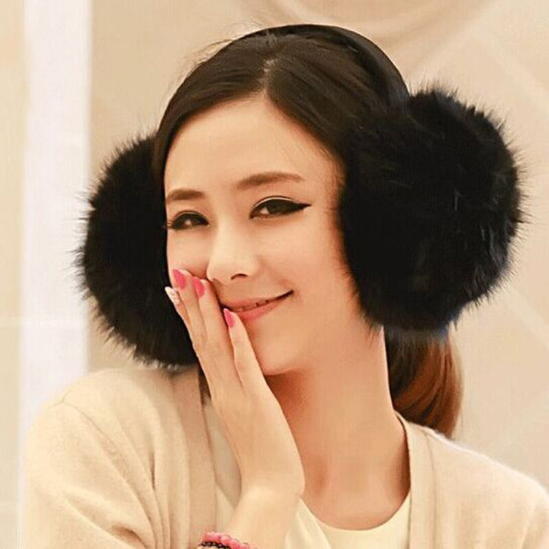 2023 penutup telinga kelinci imitasi topi telinga musim dingin warna polos topi telinga hangat musim dingin bulu untuk wanita penutup telinga mewah gaya Korea