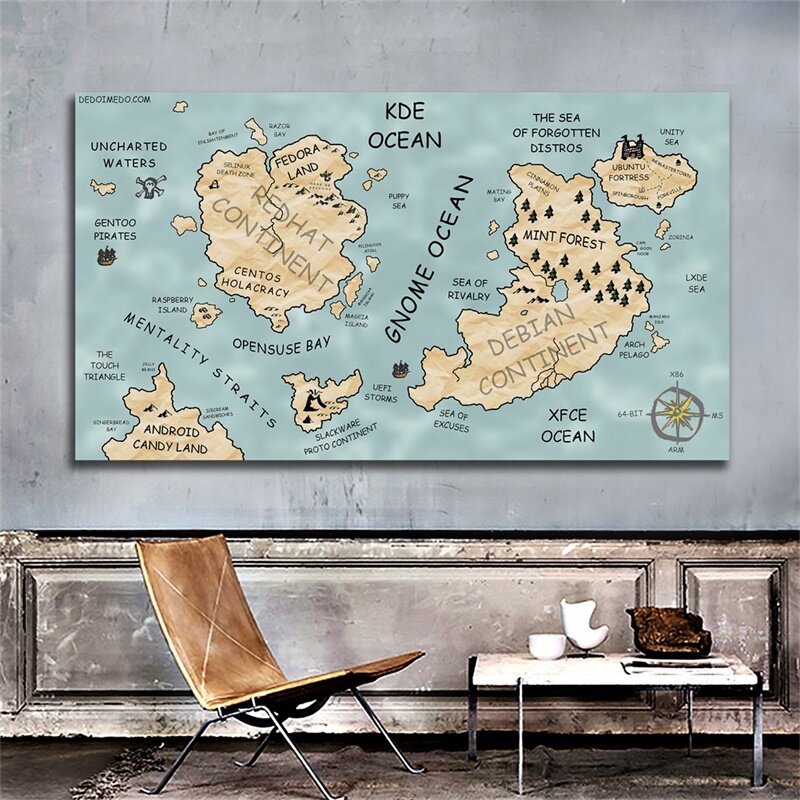 Mapa do vintage 84*59cm não-tecido pintura em tela sem moldura imprime arte da parede cartaz sala de estar decoração para casa material escolar
