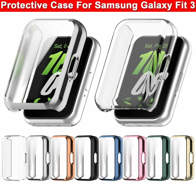 Full Coverage TPU Case New Smart Watchband Screen Protector Accessories Soft Protective Cover for Samsung Galaxy Fit3