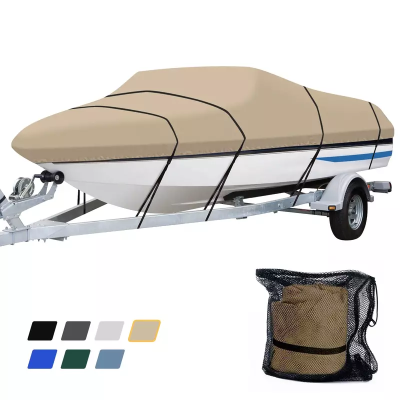 Runabout-cubiertas impermeables 600D, accesorio de ajuste Universal, apto para v-hull, tri-hull, pesca, esquí, estilo profesional, Bass Boat