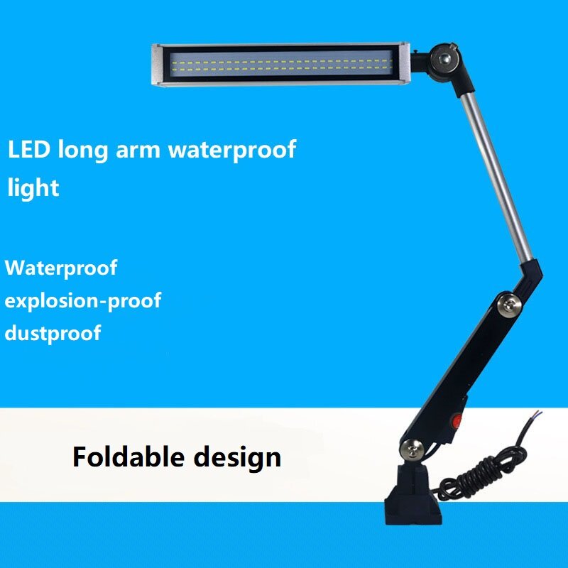 Luz Led impermeable para máquina herramienta CNC, lámpara Industrial, resistente al agua, plegable y flexible, luz de torno de fresado de brazo largo, 10W