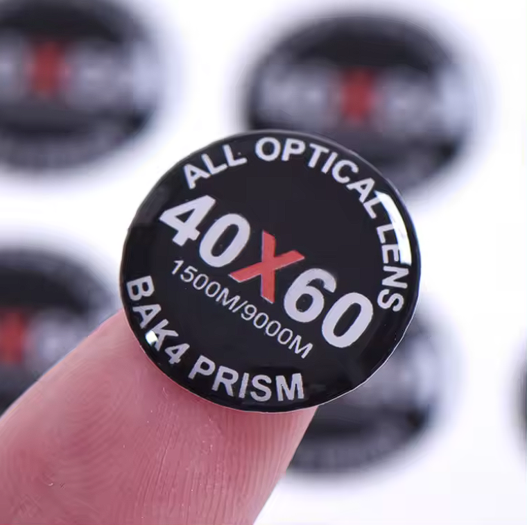 Pegatina adhesiva epoxi 3D personalizada de alta calidad, cristal transparente, etiqueta con logotipo elevado, parte superior redonda