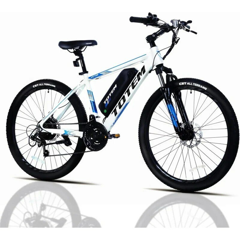 Totem-bicicleta elétrica para adultos, bicicleta elétrica, 26 polegadas, motor 350W, 20MPH Victor 2.0, 36V, 10.4Ah bateria removível, E-MTB com Sh