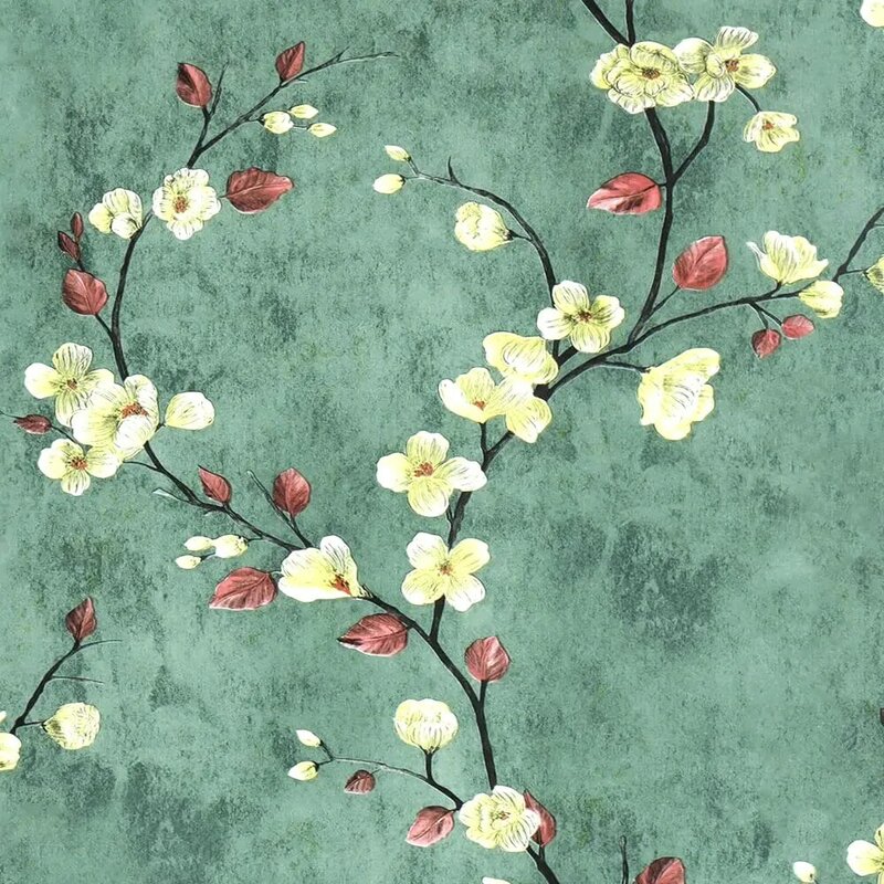 Floral Peel And Stick Wallpaper Green Self Adhesive Contact Paper Removable Waterproof For TV Background Bedroom Home Decoration